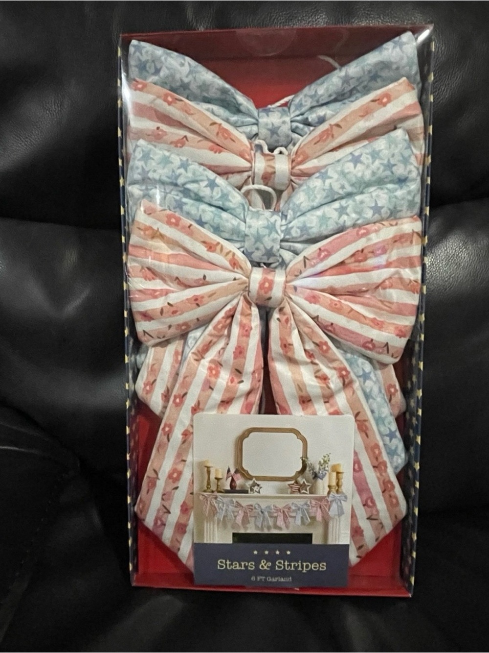 Stars and Stripes Patriotic Garland Bows - Patriotic Bows Garland